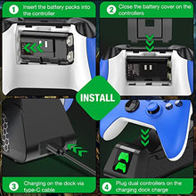 Load image into Gallery viewer, Controller Charger Station for Xbox with 2x1800mAh Rechargeable Battery Packs for Xbox Series X/S|Xbox One/X/S/Elite Controller, Fast Charging Dock Station for Xbox 1 Controller with 4 Battery Covers
