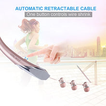 Load image into Gallery viewer, ZSW Tech Bluetooth Headphones, Wireless Retractable Earbuds Neckband Headset Sports Sweatproof Earphones with Mic (2017 Upgraded Version, 15 Hours Play Time, Rose)
