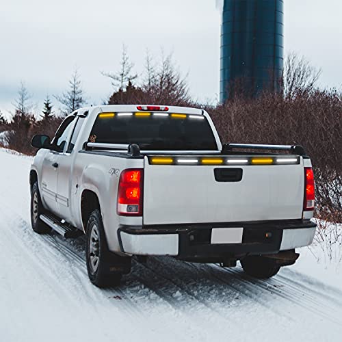 Load image into Gallery viewer, 49" Back Window/Tailgate LED Warning Emergency Flashing Strobe Safety Strip Lighting for Tow Truck, Fire Truck, Emergency Responder, Emergency Vehicle (Amber & White)