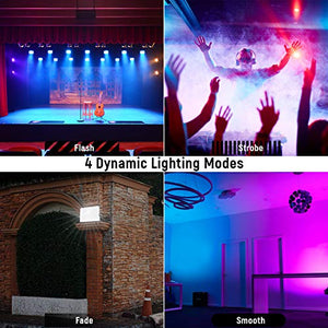 Albrillo 30W RGB LED Flood Light, Color Changing Floodlight 100W Equivalent, 11 Colors 4 Modes, IP66 Waterproof, Dimmable and Timing, Outdoor for Halloween Party Landscape Stage Lighting, 2 Pack