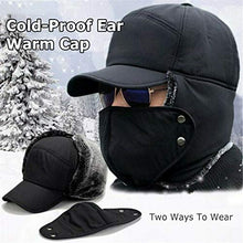 Load image into Gallery viewer, Outdoor Cycling Cold-Proof Ear Warm Cap Thickened Ear Winter Warmer Hat (Black)
