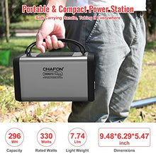 Load image into Gallery viewer, CHAFON Portable Power Station CF290,296WH Lithium Battery Backup,110V/330W Pure Sine Wave AC Outlet,Solar Generator for Outdoors Camping,Road Trips,Emergency(Space Grey)
