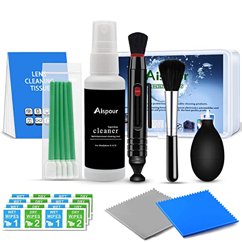 Aispour Camera Lens Cleaning Kit, 10-in-1 Camera Cleaning Kit, Camera Lens Cleaner and Camera Accessories, Includes Lens Cleaning Kit/Lens Cleaner/Lens Cleaning Pen/Soft Brush