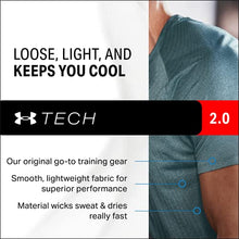 Load image into Gallery viewer, Under Armour Men's Tech 2.0 V-Neck Short-Sleeve T-Shirt , Emotion Blue (401)/Black , Large

