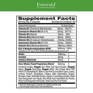 Emerald Labs B-Healthy with Biotin, Vitamin B12 and More to Support Energy and Immune Health and Support a Decrease Stress and Fatigue - 60 Vegetable Capsules