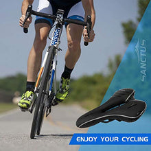Load image into Gallery viewer, Comfortable Bike Seat Men Woman, Mountain Bicycle Saddle Padded Gel Comfort Road Exercise Bikes Cushion Waterproof Shock Absorbing Pain Relief Breathable - grey
