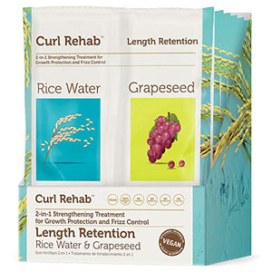 Curl Rehab Length Retention/Strength Dual Treatment, Rice Water Sealing Oil Treatment & Anti-Breakage Mask, 4.8 Oz Packette, 6 Count