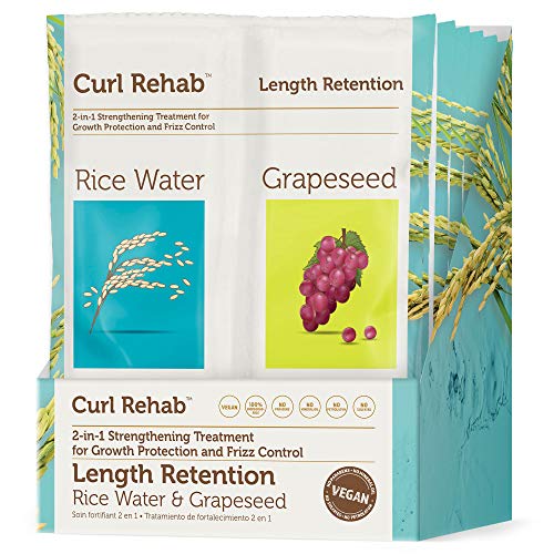Curl Rehab Length Retention/Strength Dual Treatment, Rice Water Sealing Oil Treatment & Anti-Breakage Mask, 4.8 Oz Packette, 6 Count