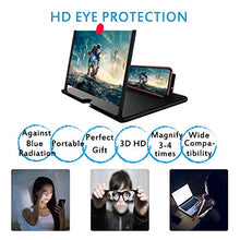 Load image into Gallery viewer, 12&quot; Screen Magnifier –3D HD Mobile Phone Magnifier Projector Screen for Movies, Videos, and Gaming–Foldable Phone Stand with Screen Amplifier–Supports All Smartphones(Black)
