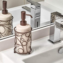 Load image into Gallery viewer, iDesign Twigz Ceramic and Metal Liquid Soap Pump and Lotion Dispenser for Kitchen, Bathroom, Sink, Vanity, 4.5&quot; x 4.5&quot; x 8.5&quot;, Vanilla and Bronze
