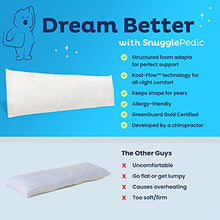 Load image into Gallery viewer, Snuggle-Pedic Full Body Pillow for Adults - Made in USA, 20 x 54 Long Pillow w/ Shredded Memory Foam &amp; Kool-Flow Pillow Cover, GreenGuard Gold Certified
