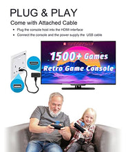 Load image into Gallery viewer, CICYSTORE Retro Game Console with 1500 Retro Video Games, HDMI HD Output NES Retro Game Console Wireless, Old Arcade Plug and Play Video Games Console is an Gift Choice for Children and Adults
