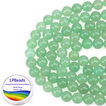 Load image into Gallery viewer, LPBeads 100PCS 8mm Natural Green Aventurine Beads Gemstone Round Loose Beads for Jewelry Making with Crystal Stretch Cord
