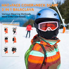 Load image into Gallery viewer, Kids Balaclava Ski Mask 2 Pack, Winter Hat Face Cover Neck Warmer for 3-8 Toddler Children Boys Girls, Windproof Full Face Masks Under Helmet for Cold Weather Skiing, Football, Cycling(Black&amp;Purple)

