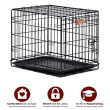 Load image into Gallery viewer, MidWest ICrate 1524 -24 Inch Folding Metal Dog Crate w/ Divider Panel ,Small Dog Breed, Black
