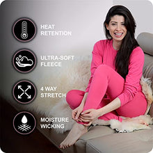 Load image into Gallery viewer, Thermajane Long Johns Thermal Underwear for Women Fleece Lined Base Layer Pajama Set Cold Weather (X-Large, Grey)
