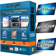 Load image into Gallery viewer, EZBoost 360 Windows and Mac Antivirus Software Total Protection &amp; Computer Optimizer Utilities | Security, Fixer, Booster, Cleaner
