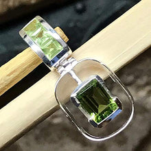 Load image into Gallery viewer, Genuine 1.5ct Green Peridot 925 Solid Sterling Silver Pendant 25mm
