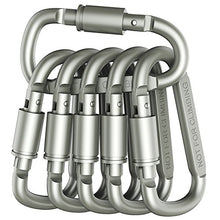 Load image into Gallery viewer, Outmate Aluminum D-Ring Locking Carabiner Light but Strong NOT for Climbing(Pack of 6)
