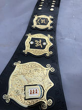 Load image into Gallery viewer, Undisputed World Wrestling Championship Gold Plated Big Adult Size Black Genuine Leather Replica Zinc Belt with WW logo
