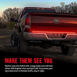 OPT7 60" Redline LED Tailgate Light Bar - TriCore LED - Weatherproof Rigid Aluminum No-Drill Install - Full Featured Reverse Running Brake Turn Signal