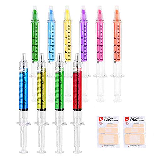 SunAngel 4 Syringe Pens + 6 Syringe Highlighters Fluorescent Needle Watercolor Pen (10 PCS)
