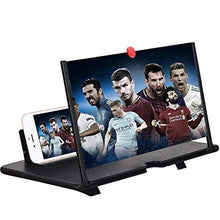 Load image into Gallery viewer, 12&#39;&#39; 3D Screen Magnifier for Cell Phone, HD Smart Phones Screen Enlarger Projector Movie Amplifier with Foldable Stand for iPhone Xs/XR/X/8/8 Plus/7/7 Plus/6S Samsung Galaxy S7 and All Mobile Phones
