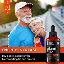 Load image into Gallery viewer, Vitamin B12 Sublingual - Natural B12 Vitamin 5000 mcg - Made in The USA - Methylcobalamin B12 Liquid Supplement - Energy, Mood &amp; Metabolism Increase - Vegan B12 Drops
