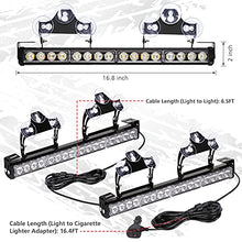 Load image into Gallery viewer, Linkitom 2 In 1 Emergency LED Traffic Advisor Strobe Light Bar, 23 Flash Patterns 32LED Interior Safety Warning Hazard Flashing Lights for Roof/Dash/Front/Rear Windshield (Amber/White)
