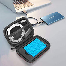 Load image into Gallery viewer, ProCase Shockproof Carrying Case + Silicone Cover Combo for Samsung T5 / T3 Portable 250GB 500GB 1TB 2TB SSD USB 3.1 External Solid State Drives, Protective Hard EVA Storage Case Bag -Black
