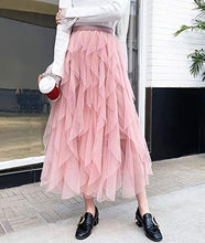 Load image into Gallery viewer, Femiserah Women's Long Rainbow A Line Tulle Tutu Skirts Tiered Skirt Petticoat (Tulle Pink)
