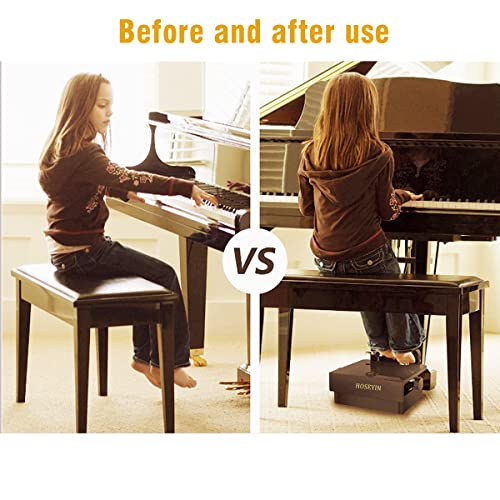 Load image into Gallery viewer, HOSEYIN Wood Adjustable Lifting Piano Pedal Extender Bench for Kids, Height Adjustable Piano Foot Pedal,Design with 3 Pedal(Bright White)