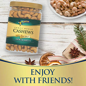 PLANTERS Fancy Whole Cashews with Sea Salt, 33 oz. Resealable Jar - Snack for Adults Made with Simple Ingredients - Good Source of Essential Nutrients - Kosher