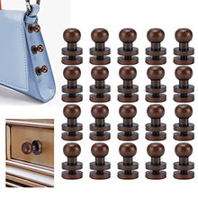 Load image into Gallery viewer, 20Pcs Round Head Rivets, Luggage Hardware Accessories Portable Good Toughness Round Head Stud Screws Nails for DIY Leather Crafts/Shoes/Bag//Clothe(8X7mm)
