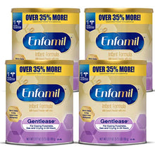Load image into Gallery viewer, Enfamil Gentlease Baby Formula, Reduces Fussiness, Crying, Gas and Spit-up in 24 hours, DHA &amp; Choline to support Brain development, Value Powder Can, 27.7 Oz (Pack of 4)
