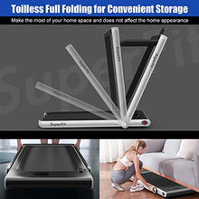 Load image into Gallery viewer, Goplus 2 in 1 Folding Treadmill, 2.25HP Under Desk Electric Treadmill, Installation-Free, with Bluetooth Speaker, Remote Control and LED Display, Walking Jogging Machine for Home/Office Use (Silver)
