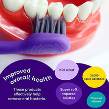 Load image into Gallery viewer, BURSTkids Electric Toothbrush with Soft Charcoal Black Bristles, Small Head &amp; Comfort Grip, 2 Minute Built in Timer, for Kids Ages 3+, Children Toothbrush for Healthier Smiles for, 2 Modes, Blue
