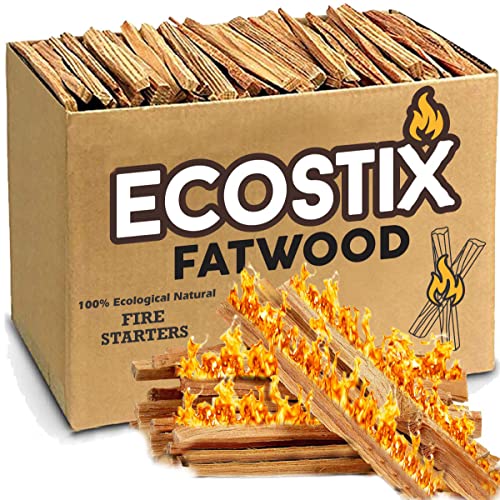 EasyGoProducts Eco-Stix Fatwood Fire Starter Kindling Firewood Sticks – 100% Organic – Firestarter for Wood Stoves, Fireplaces, Campfires, Bonfires, 02 Pounds, 02 Lbs