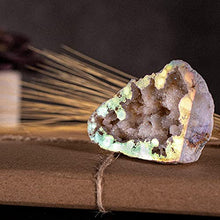 Load image into Gallery viewer, KALIFANO Angel Aura Quartz Geode - Titanium Bonded High Energy Crystal Cuarzo Cluster/Druzy with Information Card - Natural Reiki Rock Used for Clarity and Purpose (Family Owned and Operated)
