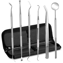 Load image into Gallery viewer, Dental Tools Stainless Steel Dental Pick Dental Floss Dental Hygiene Tool Set Tooth Scraper Plaque Tartar Remover Dental Tweezers Gum Floss for Personal Oral Care &amp; Pet Use (6 Pack)
