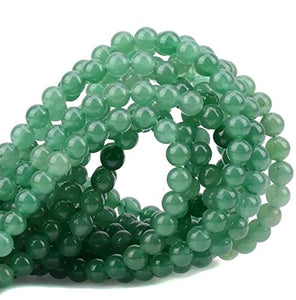 100Pcs Natural Crystal Beads Stone Gemstone Round Loose Energy Healing Beads with Free Crystal Stretch Cord for Jewelry Making (Green Aventurine, 6MM)