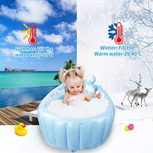 Load image into Gallery viewer, relaxing baby Inflatable Baby Bathtub, Newborn Baby Bathtub seat for Infant, Non-Slip Baby Pool for Sitting up, Portable Toddler tub Shower, Foldable Travel tub with Pool Toy &amp;air Pump Accessories.
