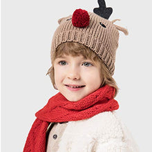 Load image into Gallery viewer, accsa Baby Unisex Rudolph Red Nose Reindeer Beanie Hat Fleece Lining Age 0-12M
