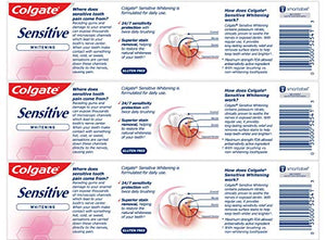 Colgate Whitening Toothpaste for Sensitive Teeth, Enamel Repair and Cavity Protection, Fresh Mint Gel, 6 Oz, Pack of 3
