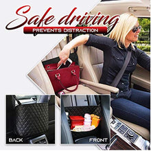 Load image into Gallery viewer, ANLEM Car Purse Holder Durable Leather Seat Back Organizer Car Handbag Holder Between Seat Car Organizer Front Seat Storage Barrier of Backseat Pet Kids Driver Storage Netting Pouch Seat Back Bag
