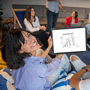 Small Dry Erase White Board 16" x 12" Portable Foldable Magnetic Double-Sided,Personal Desktop Tabletop Whiteboard Easel for Office, Home, School (Black)