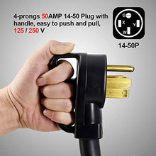 Load image into Gallery viewer, HZXVOGEN Generator Extension Cord 30FT 50A STW 6/3 + 8/1 Heavy Duty RV Power Adapter Cable Connection N14-50P &amp; SS2-50R CS6364 Twist Lock Connectors
