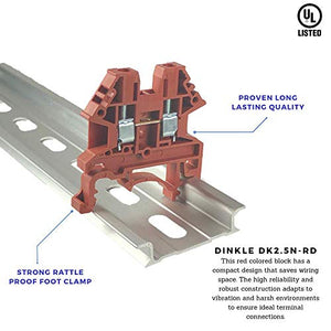 Dinkle DK2.5N-RD DIN Rail Terminal Blocks (Pack of 100)