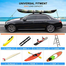 Load image into Gallery viewer, Novinter Soft Roof Rack Pads for Kayak/Canoe/Surfboard/SUP/Snowboard with 2 Tie Down Straps, 2 Tie Down Rope, 2 Quick Loop Strap, and Storage Bag
