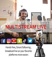 Load image into Gallery viewer, Portable All-in-one Smart Selfie Stick, 360° Rotates Auto Face &amp; Object Tracking Vlog Shooting Smartphone Mount Holder
